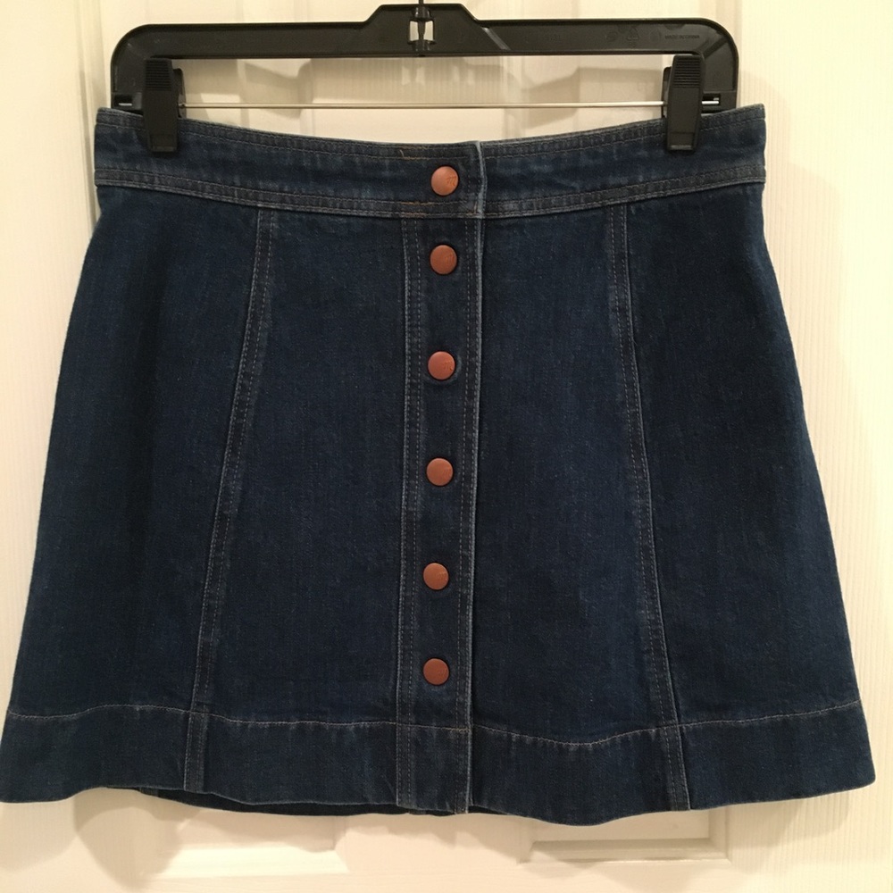 Women's Madewell snap A-Line Denim Skirt - Size 8